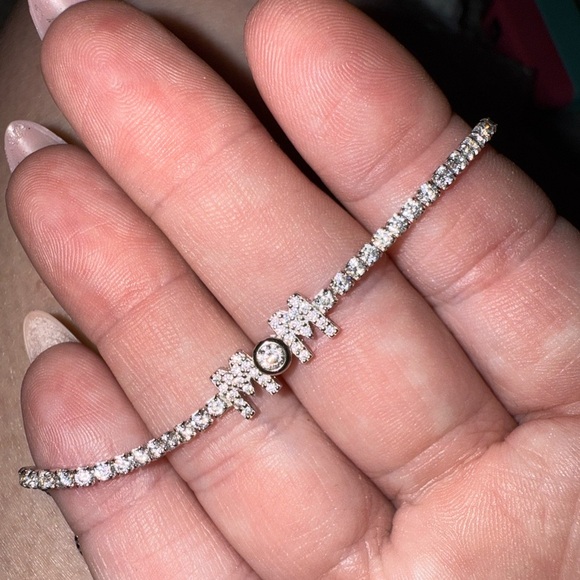 Sparkle and Shine with Rachel Zoe Sterling Silver CZ  Mom Adjustable Bracelet! - Picture 1 of 13